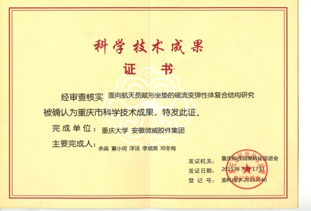 重慶大學(xué)科技成果證書